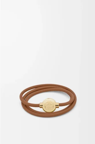 Pebble bracelet in calfskin Warm Desert/Gold
