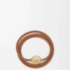 Pebble bracelet in calfskin Warm Desert/Gold Pebble bracelet in calfskin Warm Desert/Gold