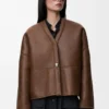Pebble cardigan in shearling Khaki Brown Pebble cardigan in shearling Khaki Brown