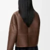 Pebble cardigan in shearling Khaki Brown Pebble cardigan in shearling Khaki Brown
