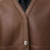Pebble cardigan in shearling Khaki Brown Pebble cardigan in shearling Khaki Brown