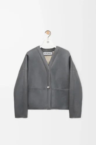 Pebble cardigan in shearling Light Grey