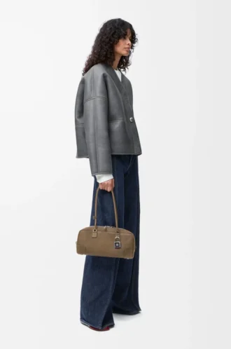 Pebble cardigan in shearling Light Grey