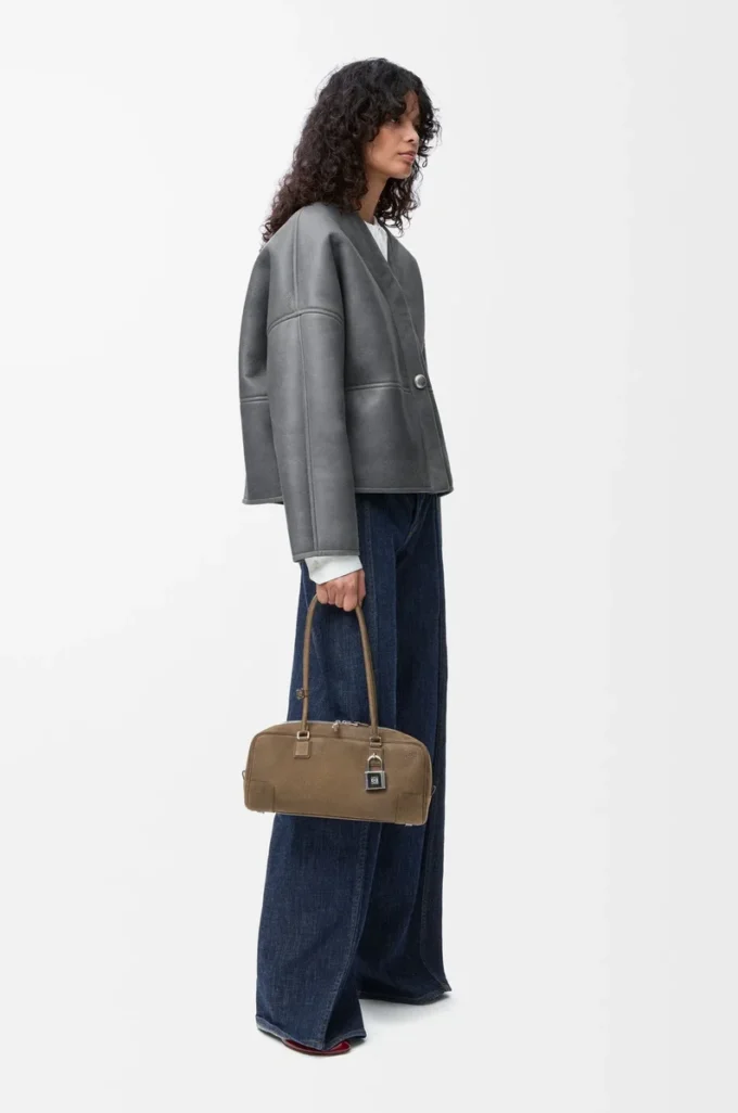 Pebble cardigan in shearling Light Grey Pebble cardigan in shearling Light Grey