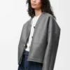 Pebble cardigan in shearling Light Grey Pebble cardigan in shearling Light Grey