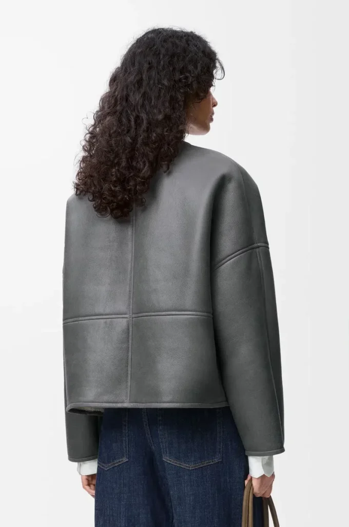 Pebble cardigan in shearling Light Grey Pebble cardigan in shearling Light Grey