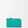 Pebble coin cardholder in pebble grained calfskin Aquamarine