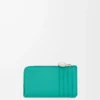 Pebble coin cardholder in pebble grained calfskin Aquamarine