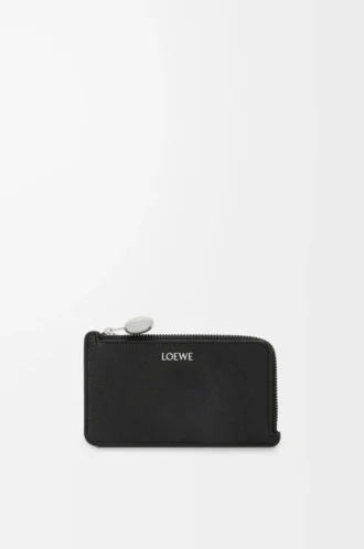 Pebble coin cardholder in pebble grained calfskin Black