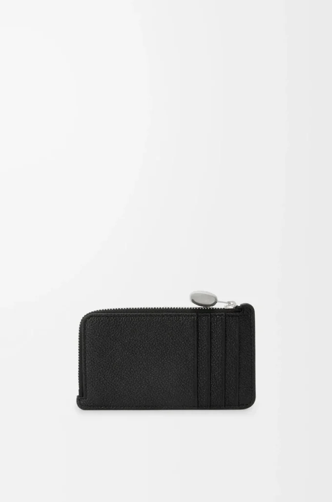 Pebble coin cardholder in pebble grained calfskin Black Pebble coin cardholder in pebble grained calfskin Black