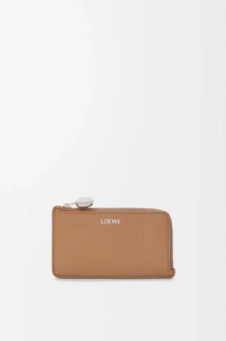 Pebble coin cardholder in pebble grained calfskin Mocha