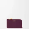 Pebble coin cardholder in pebble grained calfskin Plum Pebble coin cardholder in pebble grained calfskin Plum