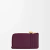 Pebble coin cardholder in pebble grained calfskin Plum Pebble coin cardholder in pebble grained calfskin Plum