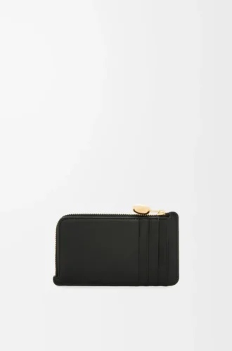Pebble coin cardholder in shiny nappa calfskin Black