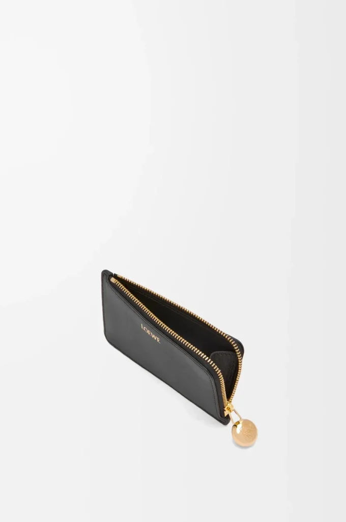 Pebble coin cardholder in shiny nappa calfskin Black