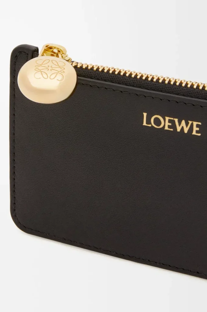 Pebble coin cardholder in shiny nappa calfskin Black