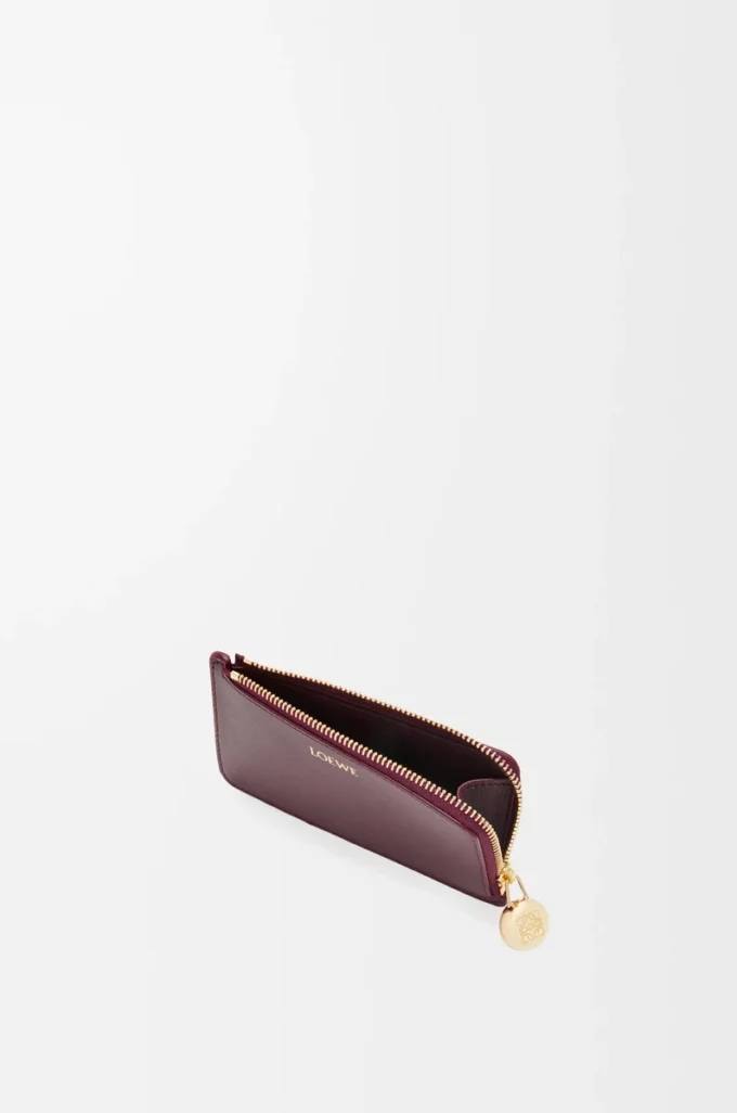 Pebble coin cardholder in shiny nappa calfskin Burgundy Pebble coin cardholder in shiny nappa calfskin Burgundy