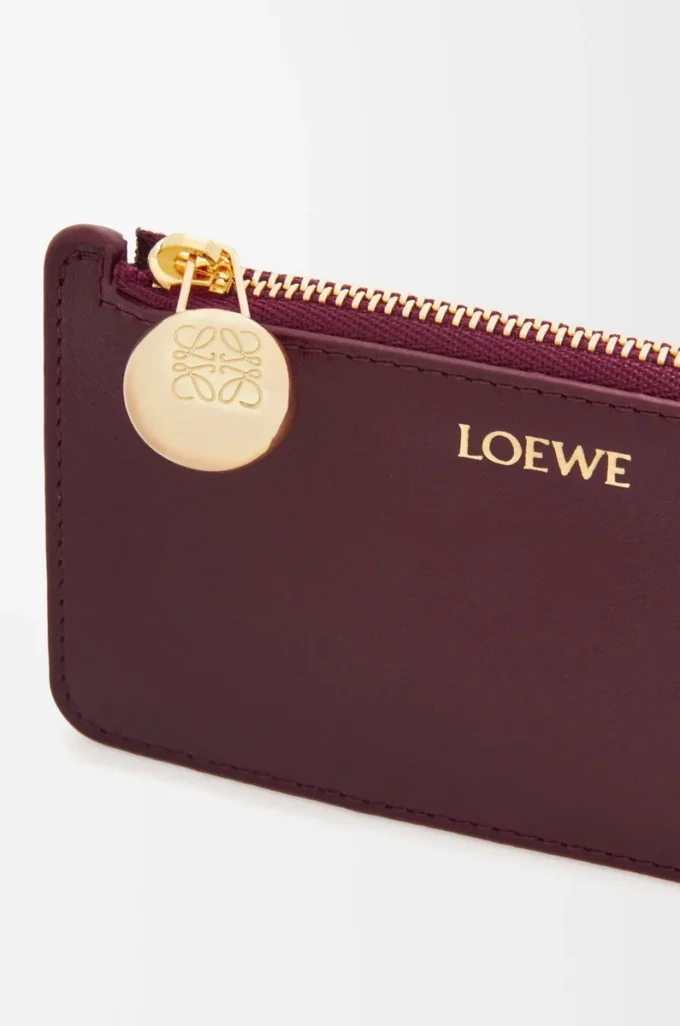 Pebble coin cardholder in shiny nappa calfskin Burgundy Pebble coin cardholder in shiny nappa calfskin Burgundy