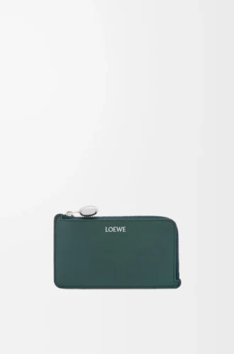 Pebble coin cardholder in shiny nappa calfskin Deep Forest
