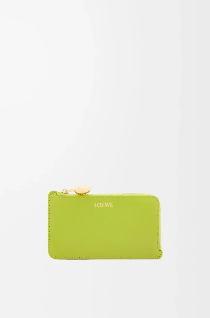 Pebble coin cardholder in shiny nappa calfskin Meadow Green