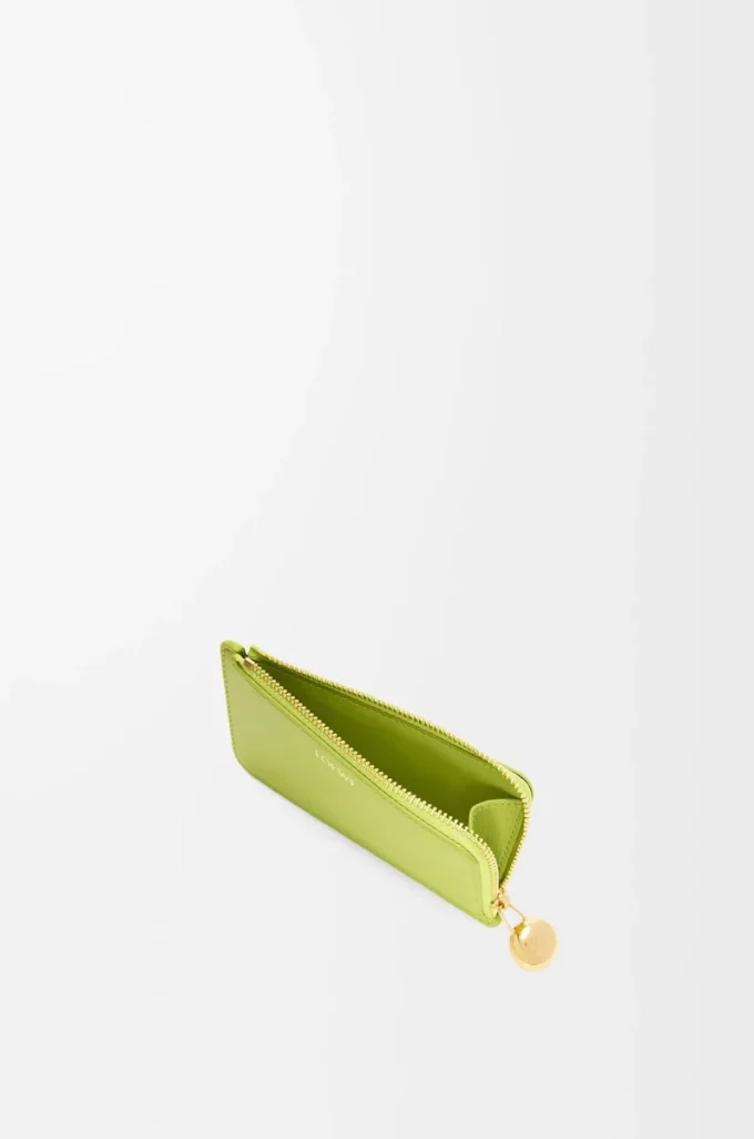 Pebble coin cardholder in shiny nappa calfskin Meadow Green