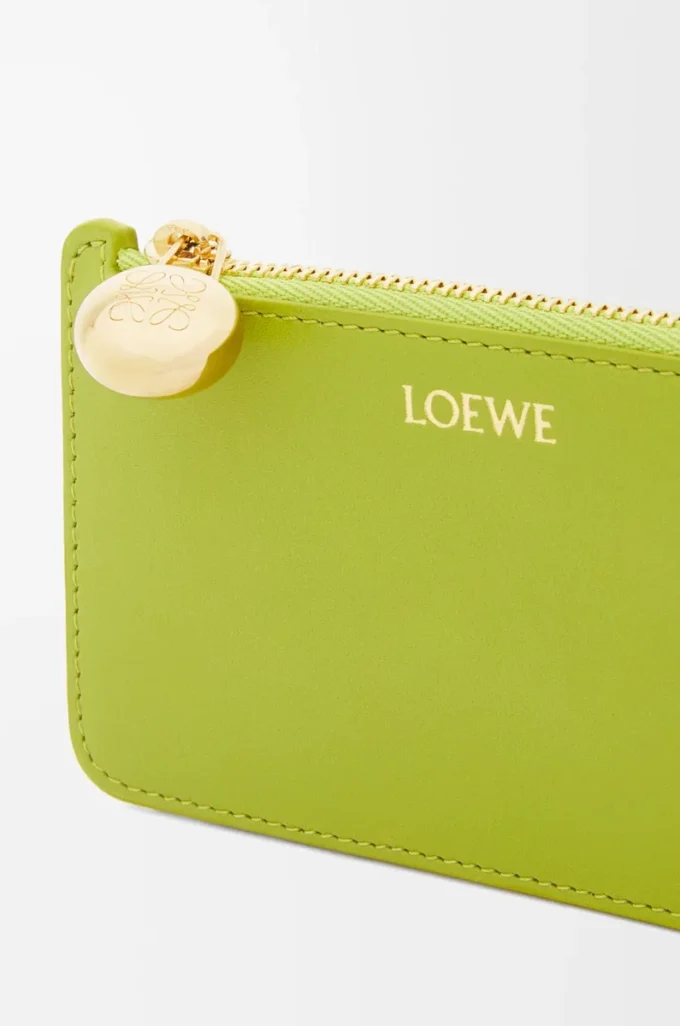 Pebble coin cardholder in shiny nappa calfskin Meadow Green