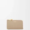 Pebble coin cardholder in shiny nappa calfskin Sand