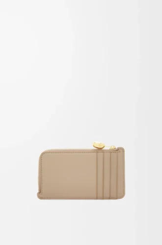 Pebble coin cardholder in shiny nappa calfskin Sand