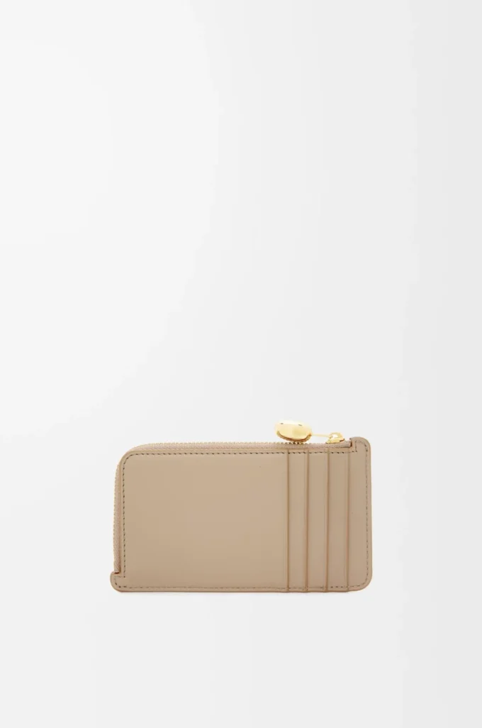 Pebble coin cardholder in shiny nappa calfskin Sand