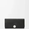 Pebble continental wallet in mini grain calfskin Black Pebble continental wallet in mini grain calfskin Black