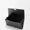 Pebble continental wallet in mini grain calfskin Black Pebble continental wallet in mini grain calfskin Black