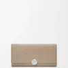 Pebble continental wallet in mini grain calfskin Clay Pebble continental wallet in mini grain calfskin Clay