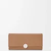 Pebble continental wallet in mini grain calfskin Mocha Pebble continental wallet in mini grain calfskin Mocha