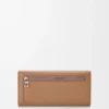 Pebble continental wallet in mini grain calfskin Mocha Pebble continental wallet in mini grain calfskin Mocha