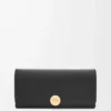 Pebble continental wallet in shiny nappa calfskin Black