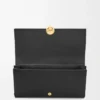 Pebble continental wallet in shiny nappa calfskin Black