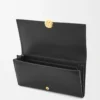 Pebble continental wallet in shiny nappa calfskin Black