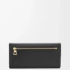 Pebble continental wallet in shiny nappa calfskin Black