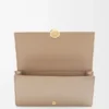 Pebble continental wallet in shiny nappa calfskin Sand