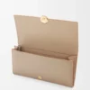Pebble continental wallet in shiny nappa calfskin Sand