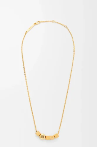 Pebble Cube necklace in sterling silver Gold
