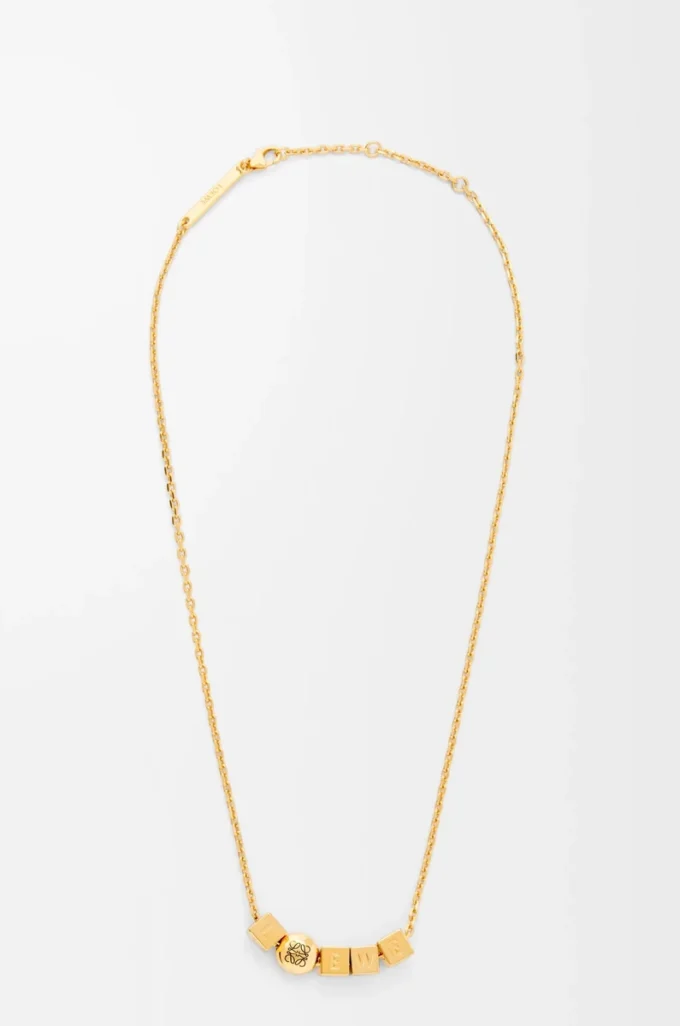 Pebble Cube necklace in sterling silver Gold Pebble Cube necklace in sterling silver Gold