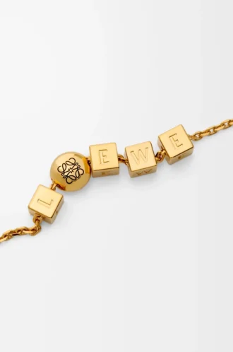 Pebble Cube necklace in sterling silver Gold