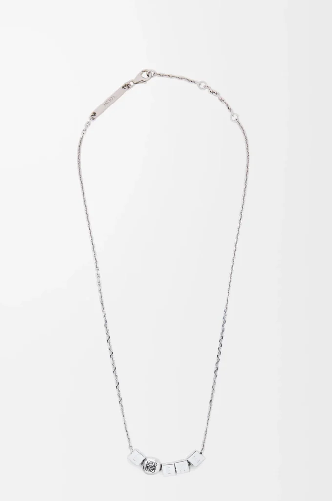 Pebble Cube necklace in sterling silver Silver