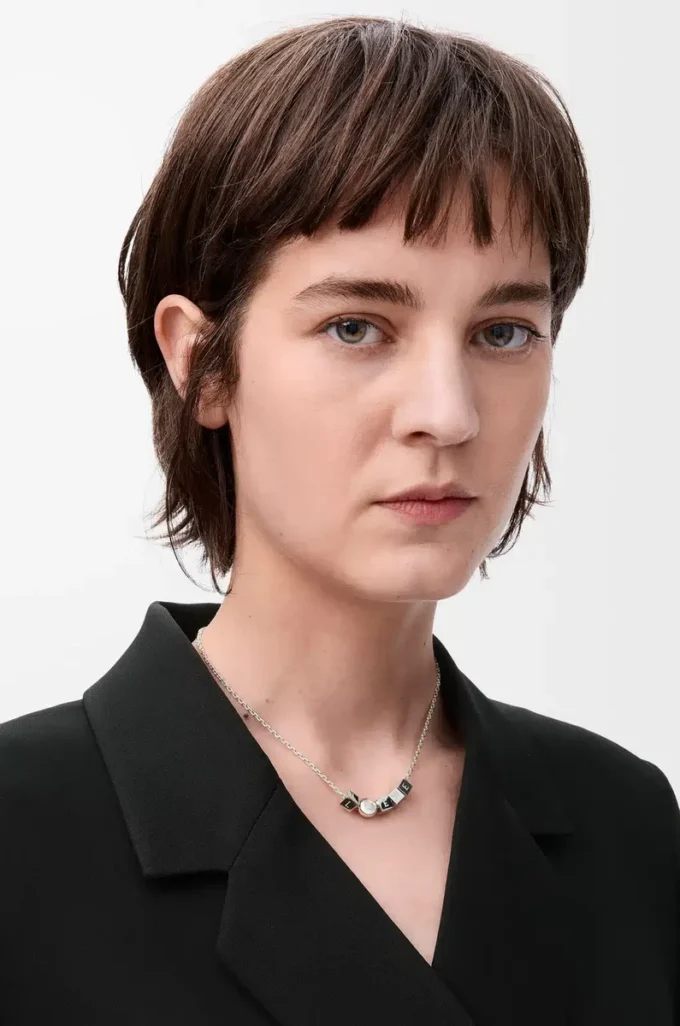 Pebble Cube necklace in sterling silver Silver