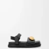 Pebble fussbett sandal in soft calfskin Black Pebble fussbett sandal in soft calfskin Black