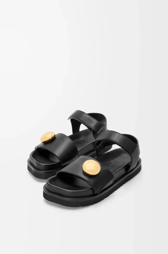Pebble fussbett sandal in soft calfskin Black Pebble fussbett sandal in soft calfskin Black
