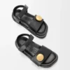 Pebble fussbett sandal in soft calfskin Black Pebble fussbett sandal in soft calfskin Black