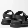 Pebble fussbett sandal in soft calfskin Black Pebble fussbett sandal in soft calfskin Black