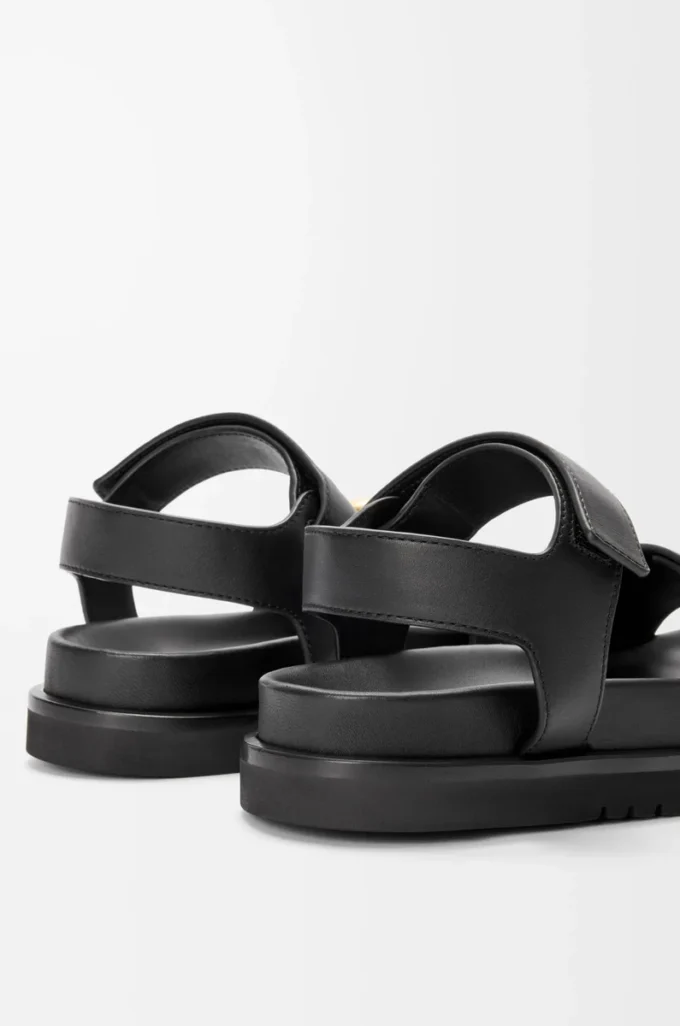 Pebble fussbett sandal in soft calfskin Black Pebble fussbett sandal in soft calfskin Black